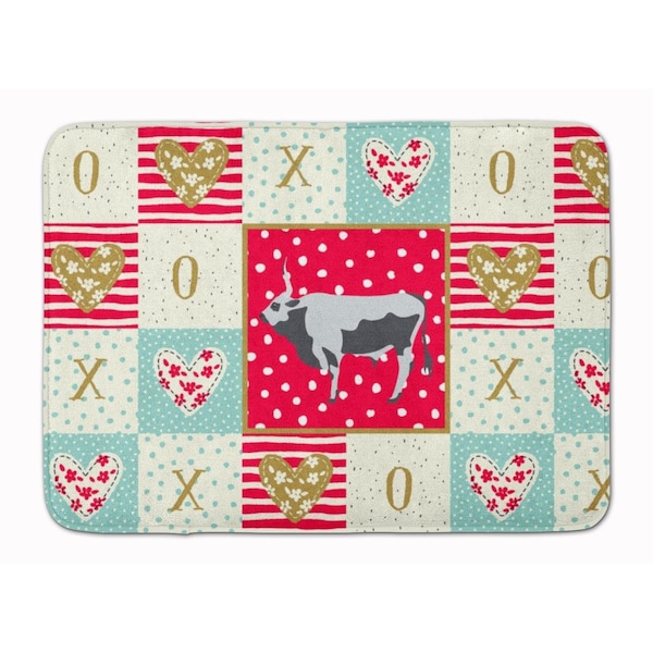 Carolines Treasures 19 x 27 in. Hungarian Grey Steppe Cow Love Machine Washable Memory Foam Mat CK5251RUG - main